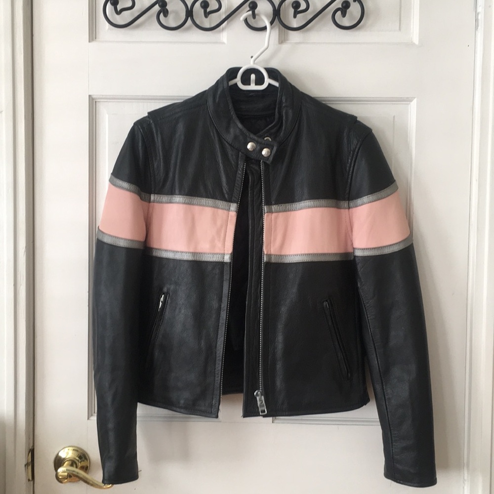 Leather Black & Pink